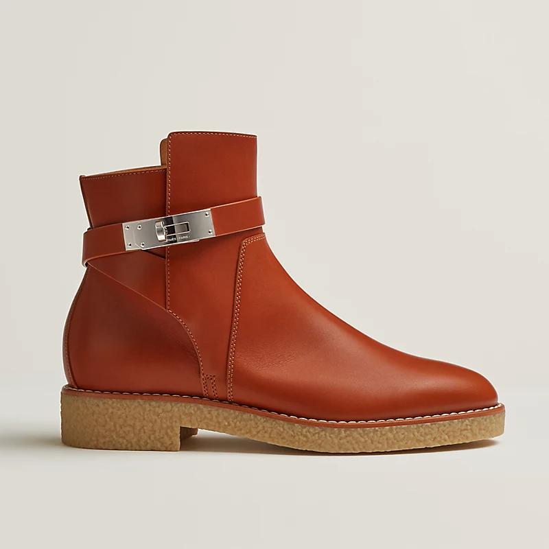 Giày Hermes Follow Ankle Boot Nữ Nâu